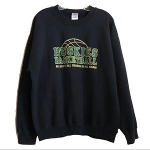Huskies Basketball Black Crewneck Sweatshirt